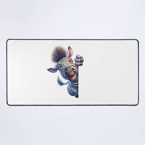 Item preview, Cute Happy Zebra Peeking Out 3D Cartoon Safari Illustration designed and sold by LunaPixelStudio.
