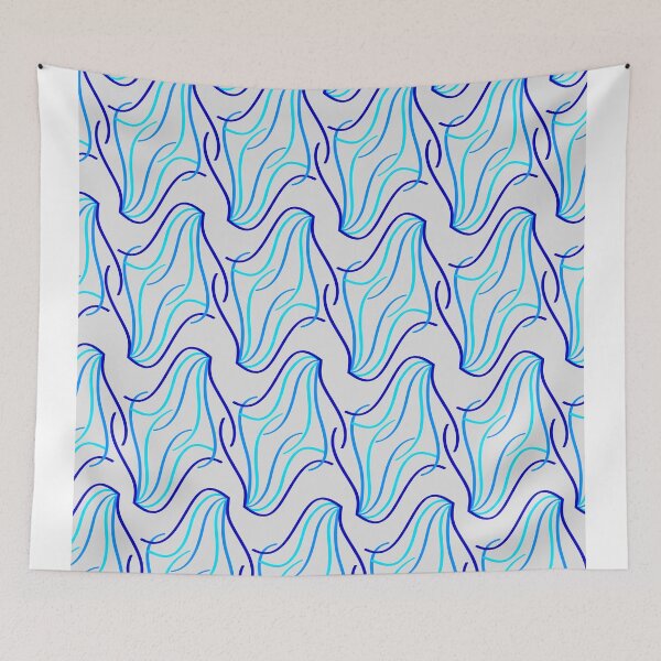 Item preview, fan blue lines designed and sold by CREATINERY.
