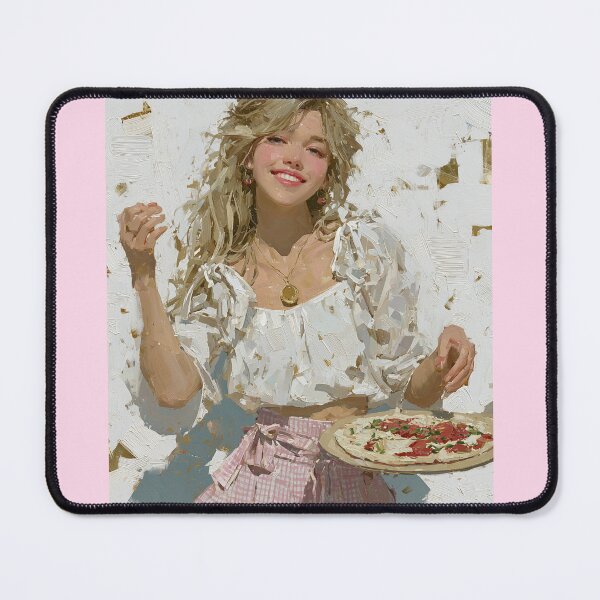 Item preview, Sunlit Blonde Girl Enjoying Fresh Pizza Art designed and sold by colorful-white.