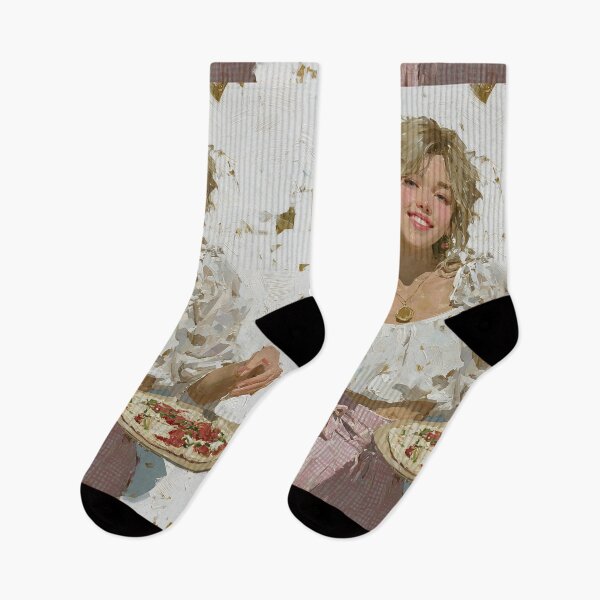 Item preview, Sunlit Blonde Girl Enjoying Fresh Pizza Art designed and sold by colorful-white.