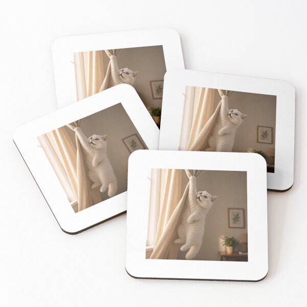 Item preview, Curtain Climber Cat designed and sold by LovelyCatGalaxy.