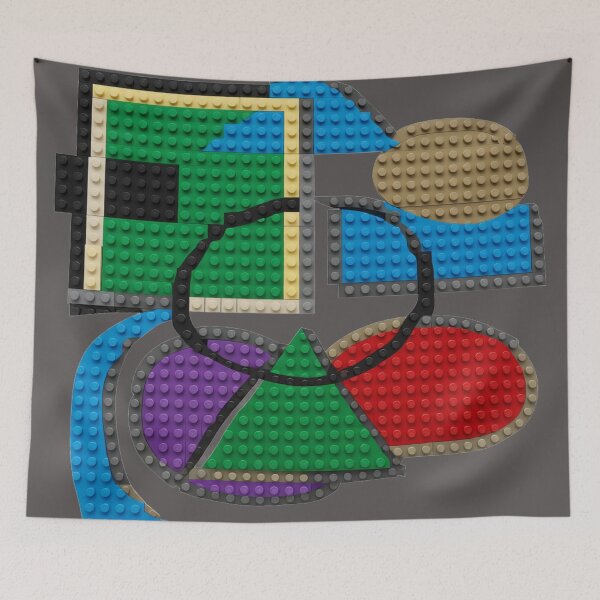 Item preview, Shapes Misbehaving Brick Mosaic colorful geometric abstract designed and sold by SmashingDeals.