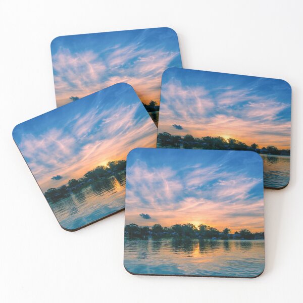 Item preview, Sunset over Lake Macquarie NSW – Golden Hour Australia – Coastal Lake Art designed and sold by Ross.A.Campbell.