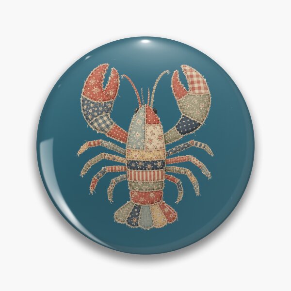 Item preview, Faux Patchwork Lobster Graphic Cottagecore Beach Coastal Style  designed and sold by Made by Tamar.