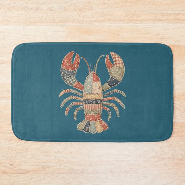Item preview, Faux Patchwork Lobster Graphic Cottagecore Beach Coastal Style  designed and sold by Made by Tamar.
