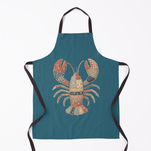 Item preview, Faux Patchwork Lobster Graphic Cottagecore Beach Coastal Style  designed and sold by Made by Tamar.