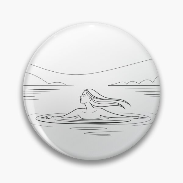Item preview, Wild Swimming Woman Line Art – Minimalist Lake Swimmer Illustration – Open Water Calm Aesthetic designed and sold by GaMaDesing.