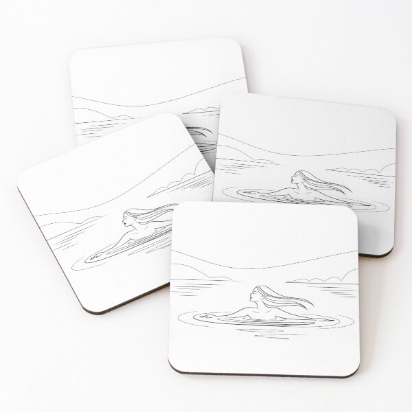 Item preview, Wild Swimming Woman Line Art – Minimalist Lake Swimmer Illustration – Open Water Calm Aesthetic designed and sold by GaMaDesing.