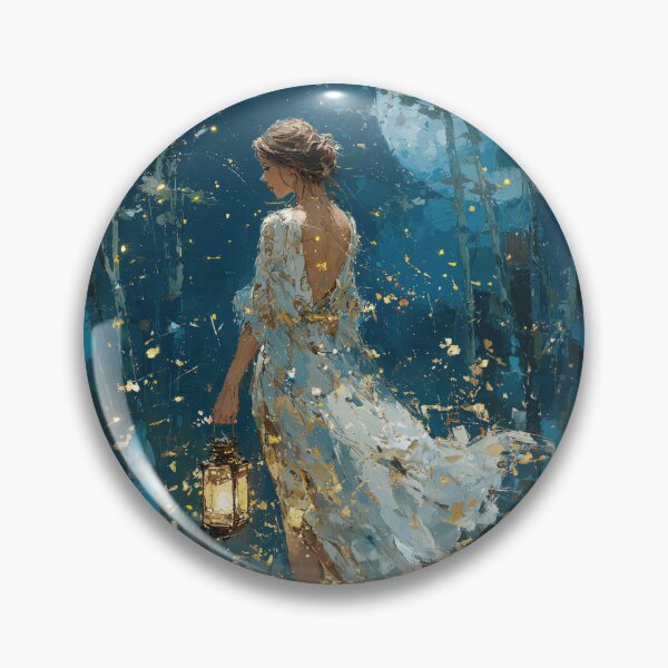 Item preview, Mystical Night Forest Wanderer and Golden Lantern designed and sold by colorful-white.