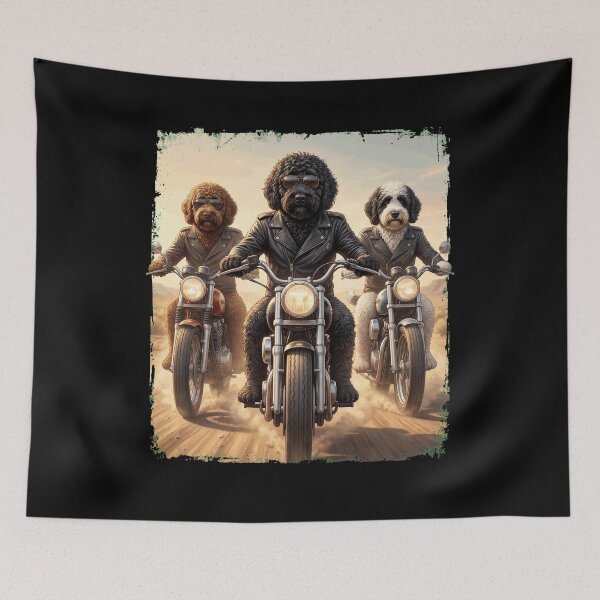 Item preview, Funny Barbet Motorcycle Meme Dog Lover designed and sold by DoodleTortle.