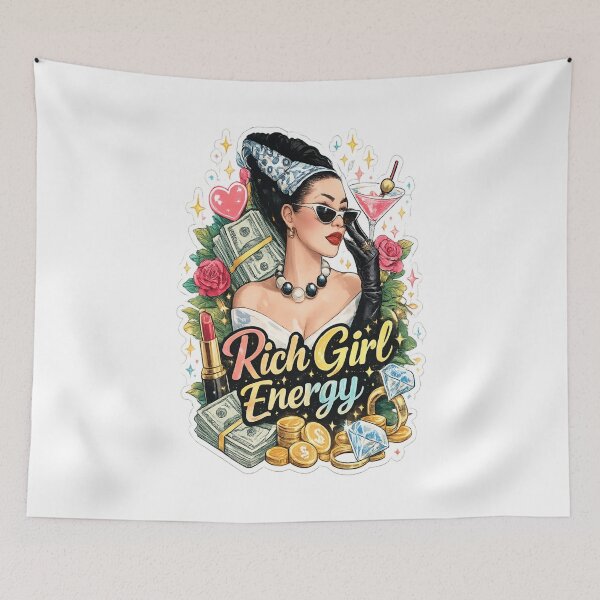 Item preview, Rich Girl Energy Aesthetic Sticker | Boss Babe Luxury Fashion Girl Illustration designed and sold by Artbysarmina.