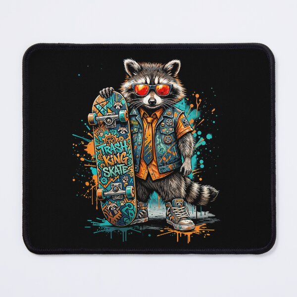 Item preview, Rad Trash Skateboard Retro Skater Raccoon designed and sold by mrhighsky.