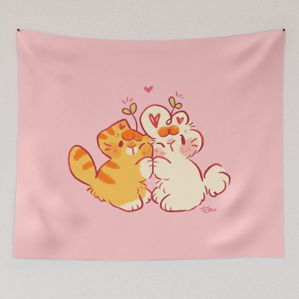Item preview, Tobi & Tansy Hug - Cute Cat & Bunny designed and sold by EmiBeeBuzz.