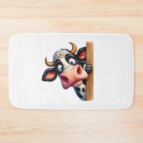 Item preview, Cute Happy Cow Peeking Out 3D Cartoon Farm Animal Illustration designed and sold by LunaPixelStudio.