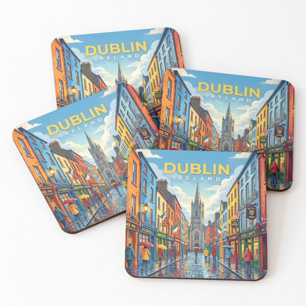 Item preview, Vintage Dublin Ireland Travel Poster | Retro Irish City Wall Art  designed and sold by andres felipe  Guevara Rincon.