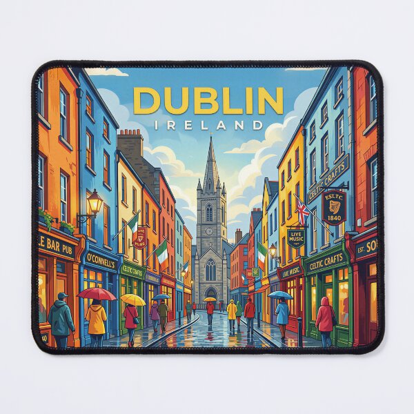 Item preview, Vintage Dublin Ireland Travel Poster | Retro Irish City Wall Art designed and sold by andres felipe Guevara Rincon.