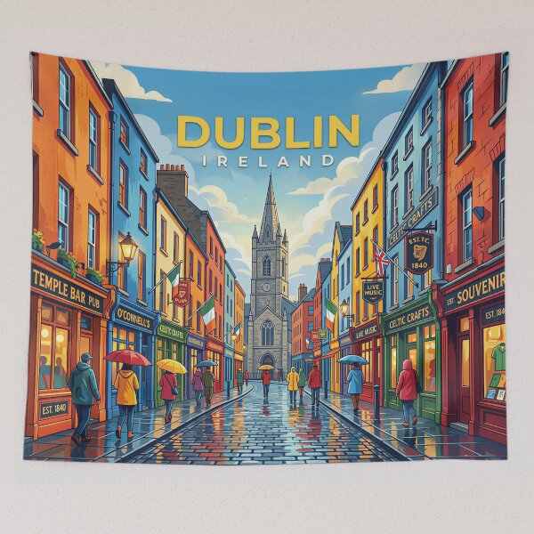 Item preview, Vintage Dublin Ireland Travel Poster | Retro Irish City Wall Art  designed and sold by andres felipe  Guevara Rincon.