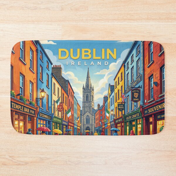 Item preview, Vintage Dublin Ireland Travel Poster | Retro Irish City Wall Art  designed and sold by andres felipe  Guevara Rincon.