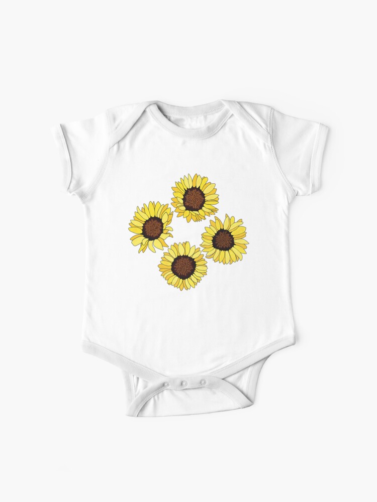 Body Para Bebe Girasoles Y Oro Geometrico Fondo Blanco Y Negro De Tigatiga Redbubble