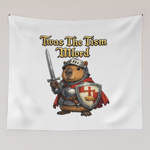 Item preview, Twas The Tism Mlord Capybara Knight designed and sold by Art by Debasish.