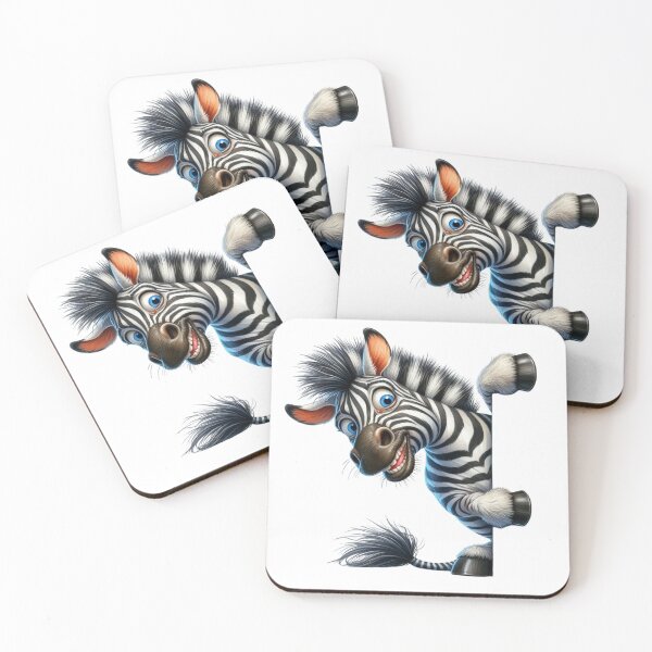 Item preview, Cute Goofy Zebra Peeking Out 3D Cartoon Safari Animal Illustration designed and sold by LunaPixelStudio.