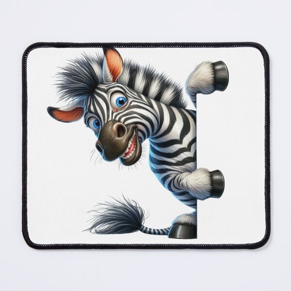 Item preview, Cute Goofy Zebra Peeking Out 3D Cartoon Safari Animal Illustration designed and sold by LunaPixelStudio.