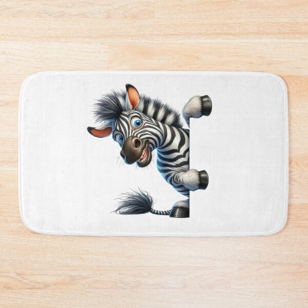 Item preview, Cute Goofy Zebra Peeking Out 3D Cartoon Safari Animal Illustration designed and sold by LunaPixelStudio.