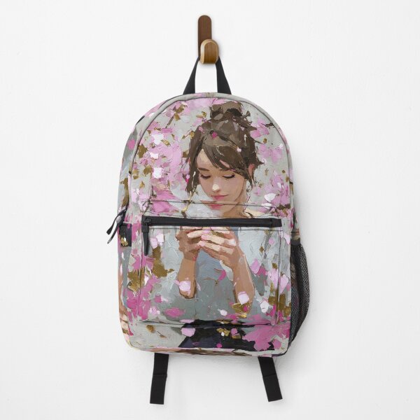 Item preview, Serene Girl Drinking Tea Under Cherry Blossoms designed and sold by colorful-white.