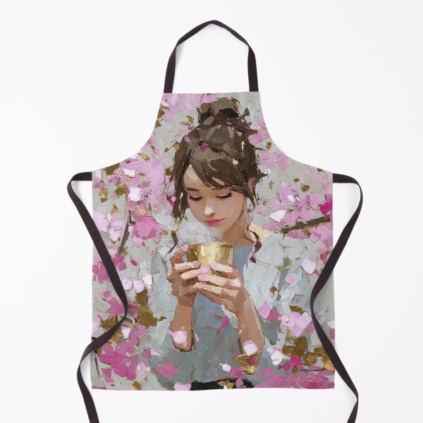 Item preview, Serene Girl Drinking Tea Under Cherry Blossoms designed and sold by colorful-white.