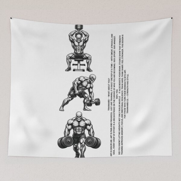 Item preview, TrainHard Skull Heavy Lift – Hardcore Gym Strength Motivation Design designed and sold by TrainHardCo.