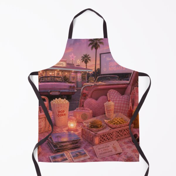 Item preview, Starlite Drive-In Pink Sunset - Y2K Dollette Retro Art designed and sold by PixelPanduh.