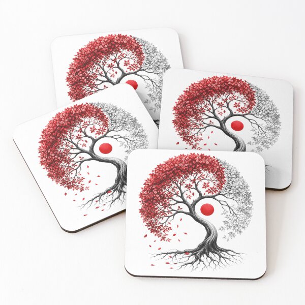 Item preview, Yin Yang Tree Japanese Zen Balance Art designed and sold by InkNovaLab.