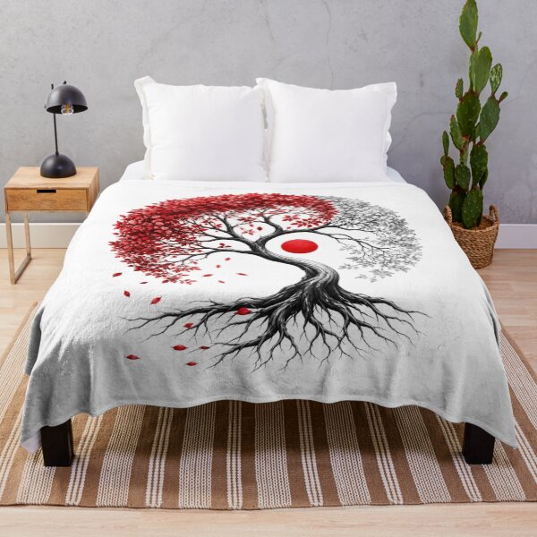 Item preview, Yin Yang Tree Japanese Zen Balance Art designed and sold by InkNovaLab.