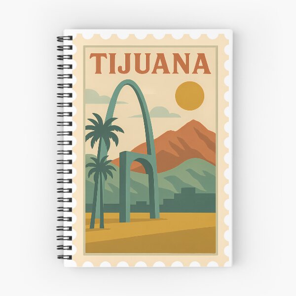 Item preview, Ilustración de sello postal antiguo de Tijuana | Arte postal retro mexicano | Diseño clásico de viaje a una ciudad fronteriza designed and sold by PaintedPixels01.