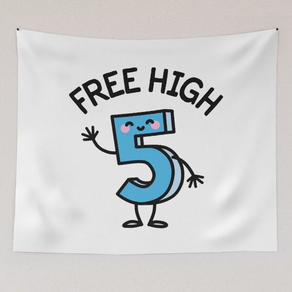 Item preview, Free High fives / five number birthday 5 years old designed and sold by LaundryFactory.