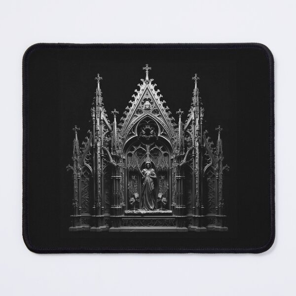 Item preview, Black and White Gothic Cathedral Illustration | Dark Medieval Architecture Art designed and sold by inkoutninja.
