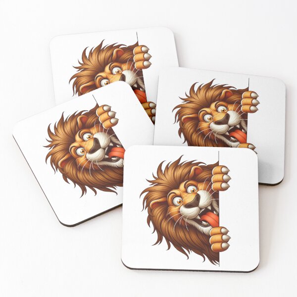 Item preview, Cute Goofy Lion Peeking Out 3D Cartoon Safari Animal Illustration designed and sold by LunaPixelStudio.