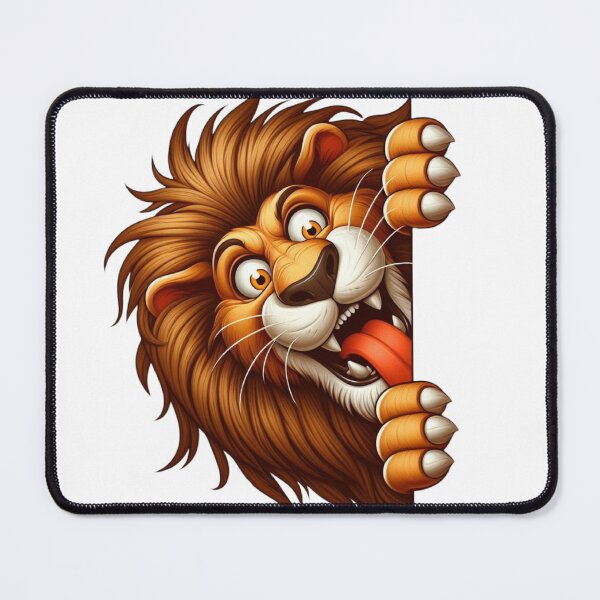 Item preview, Cute Goofy Lion Peeking Out 3D Cartoon Safari Animal Illustration designed and sold by LunaPixelStudio.