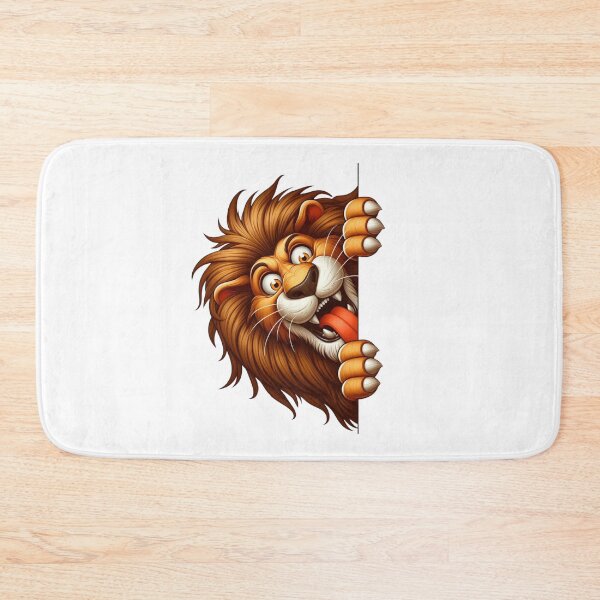 Item preview, Cute Goofy Lion Peeking Out 3D Cartoon Safari Animal Illustration designed and sold by LunaPixelStudio.