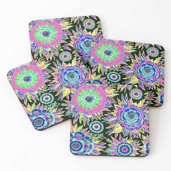 Item preview, OSTARA: Electric Bloom- High-Contrast Electric Floral Design designed and sold by Bloom Theory.
