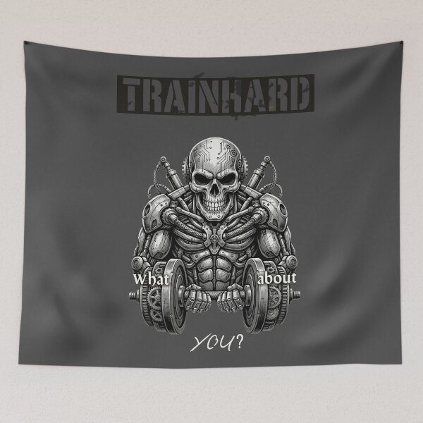 Item preview, TrainHard Cyber Skull – Futuristic Fitness Design designed and sold by TrainHardCo.
