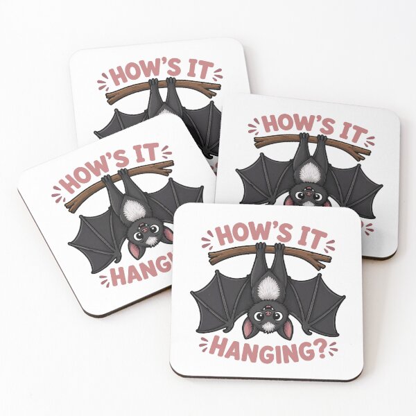 Item preview, How’s It Hanging Bat Pun designed and sold by StickerPunk.