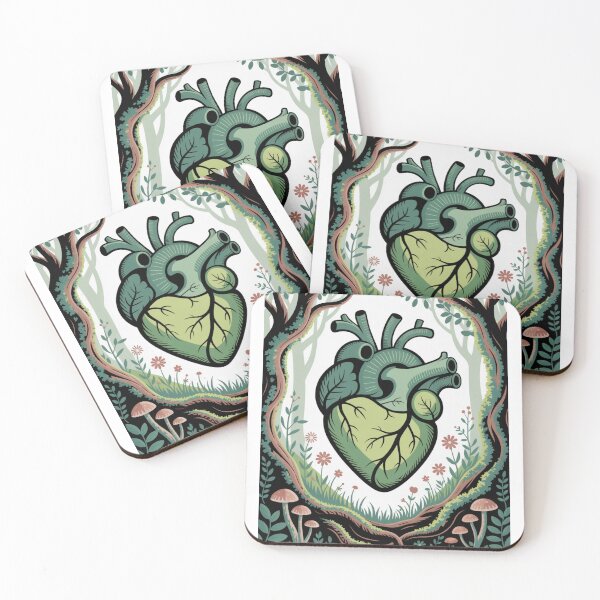 Item preview, Anatomical Green Heart Forest Clearing Mushroom Wildflower Nature T-Shirt designed and sold by proearth2022.
