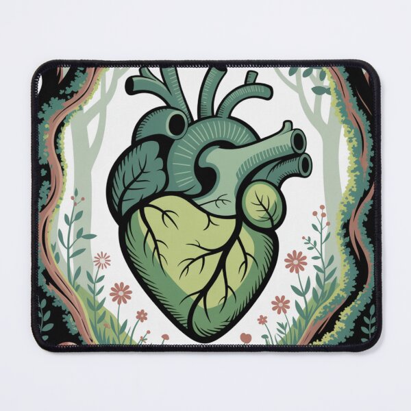 Item preview, Anatomical Green Heart Forest Clearing Mushroom Wildflower Nature T-Shirt designed and sold by proearth2022.