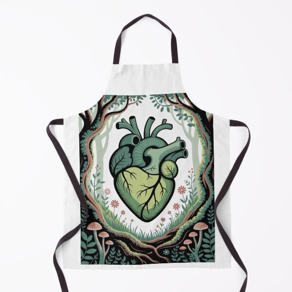 Item preview, Anatomical Green Heart Forest Clearing Mushroom Wildflower Nature T-Shirt designed and sold by proearth2022.