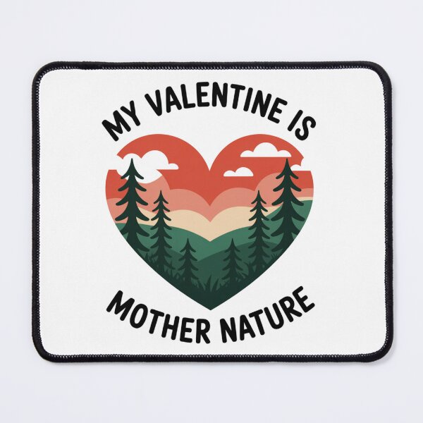 Item preview, My Valentine Is Mother Nature Retro Pine Forest Heart T-Shirt V1 designed and sold by proearth2022.