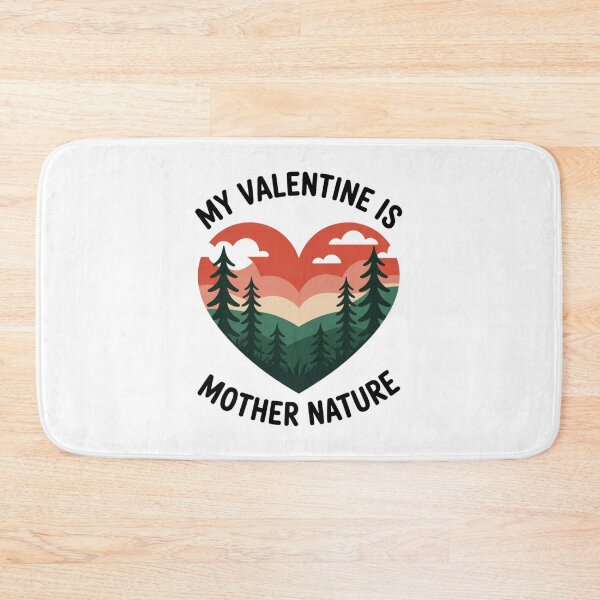 Item preview, My Valentine Is Mother Nature Retro Pine Forest Heart T-Shirt V1 designed and sold by proearth2022.
