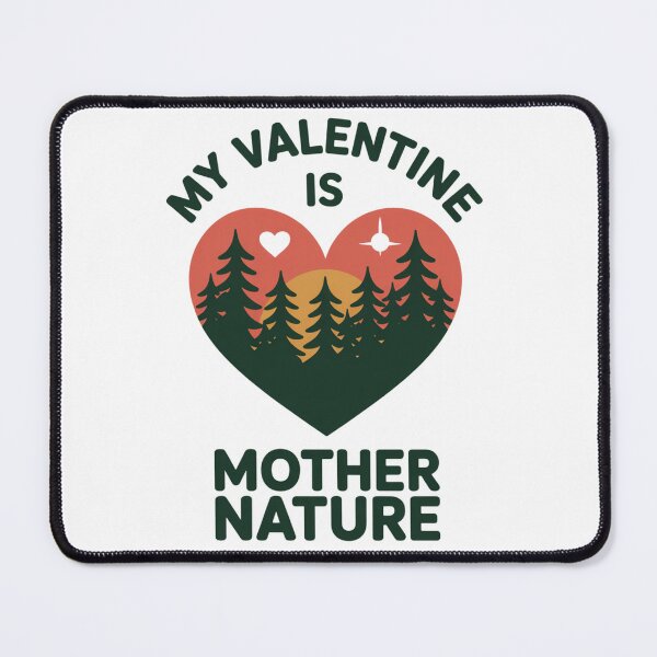Item preview, My Valentine Is Mother Nature Retro Pine Forest Heart T-Shirt V2 designed and sold by proearth2022.