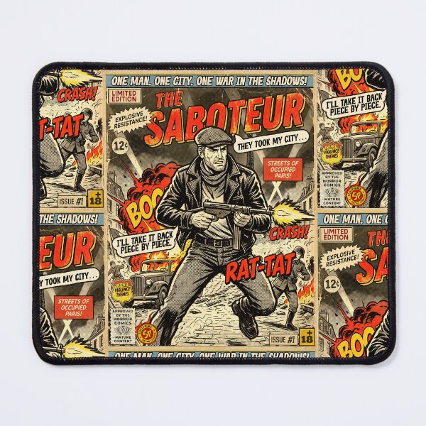 Item preview, The Saboteur Vintage Retro Comic Cover Art designed and sold by Back2Collage.