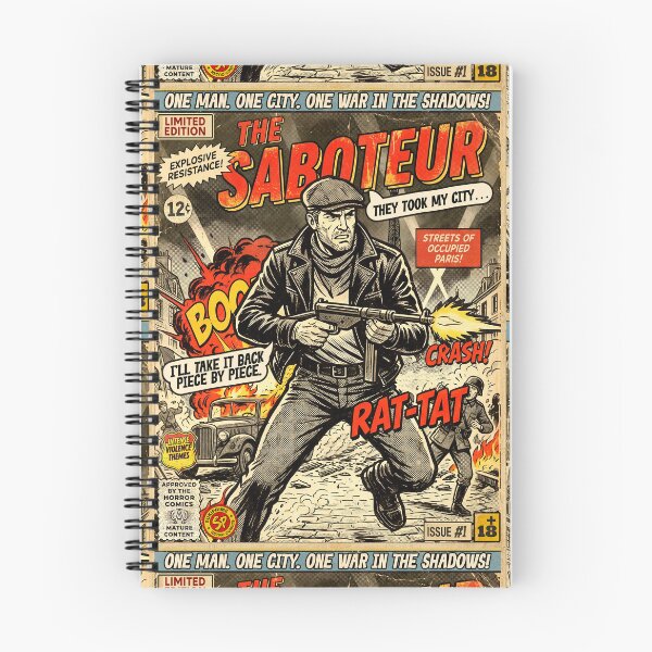 Item preview, The Saboteur Vintage Retro Comic Cover Art designed and sold by Back2Collage.